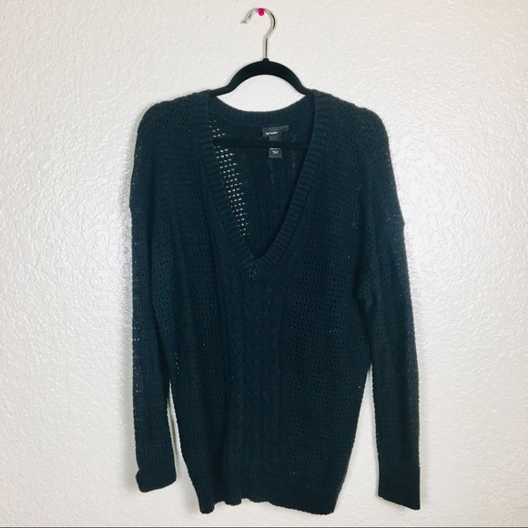 Lane Bryant Black Knit V neck Knit Sweater XL - Picture 1 of 5